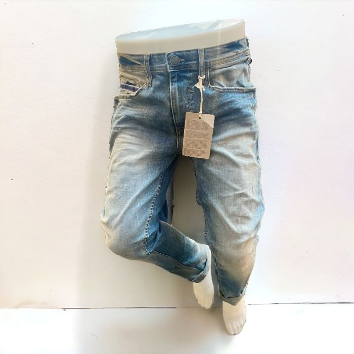 Schaufensterpuppenunterteil, männlich, mit Draht zur Wandbefestigung, weiß. H110