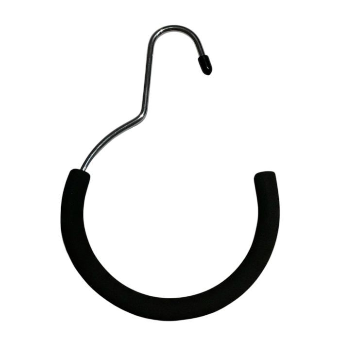 Schalring, H 20 cm, Ø 12 cm, aus schwarzem Schaumgummi, verchromt.