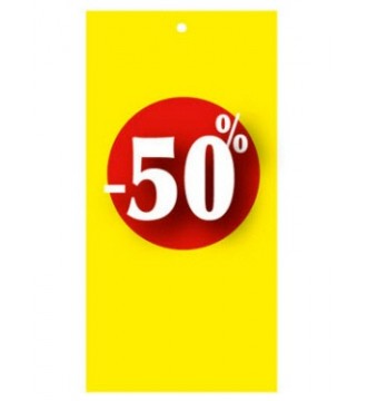 30%-Rabattetikett in Etikettenform für Etikettierpistole. Gelb