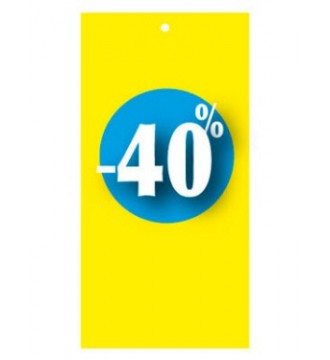 30%-Rabattetikett in Etikettenform für Etikettierpistole. Gelb