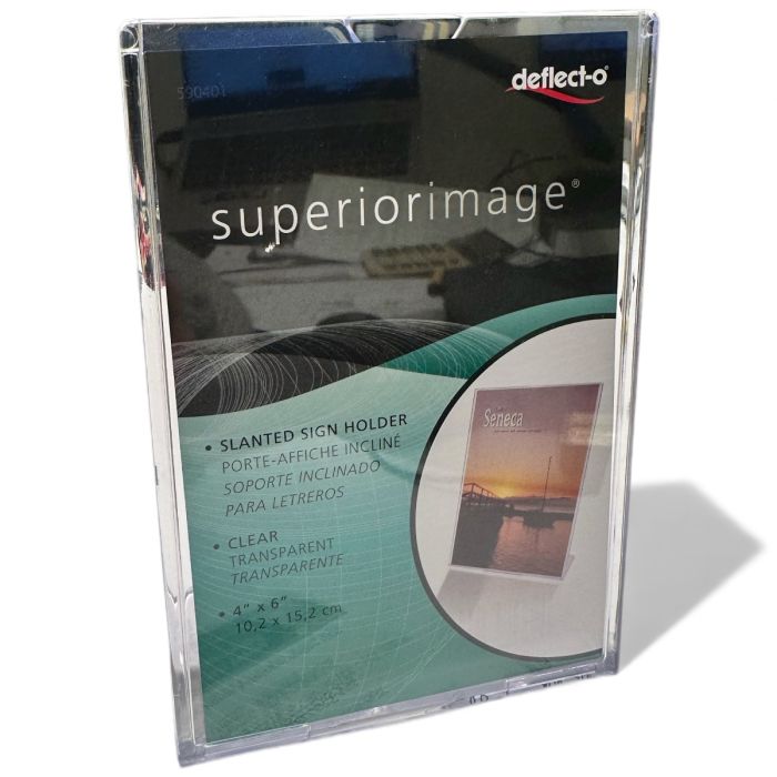 Schildhalter, A6 hoch, schräg, Acryl, 10 x 15 cm