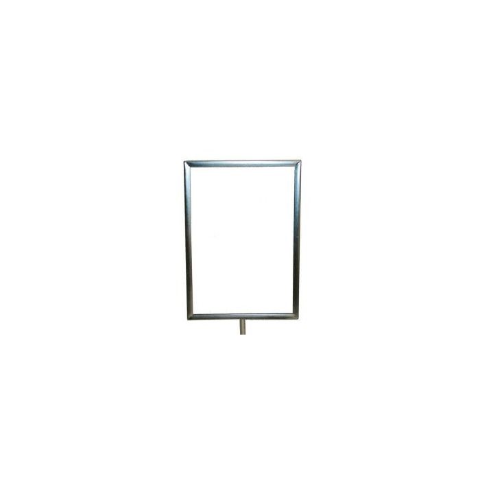 Schildhalter. Metall, A4-Format, mit 10-mm-Gewinde. Verchromt.