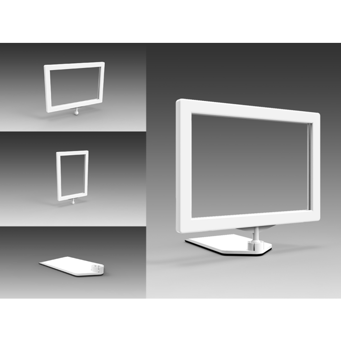 Schildhalter. A7 mit Magnetfuß. WEISS