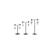 Ohrringdisplay (3er-Set), schwarz. Höhe 11, 9 und 7 cm.