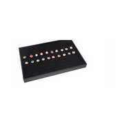 Schmuckablage für Ringe, Löcher. Schwarzer Flock.