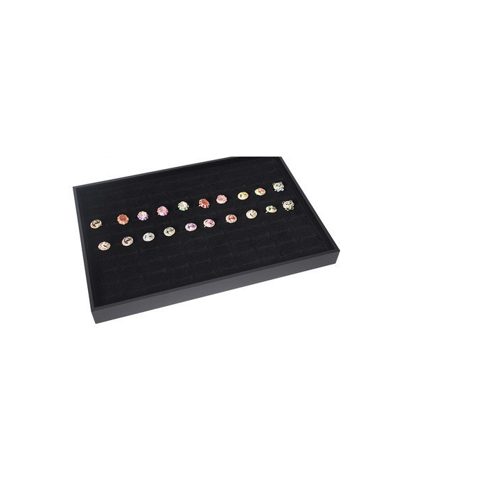 Schmuckablage für Ringe, Löcher. Schwarzer Flock.