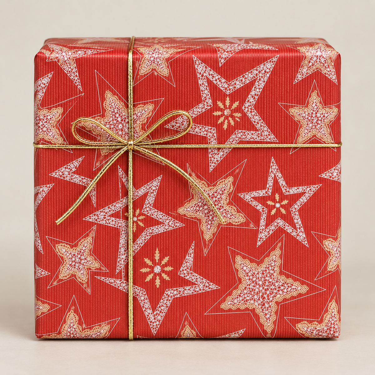 Weihnachtspapier, Kraftpapier mit Sternen. 70 cm x 100 m