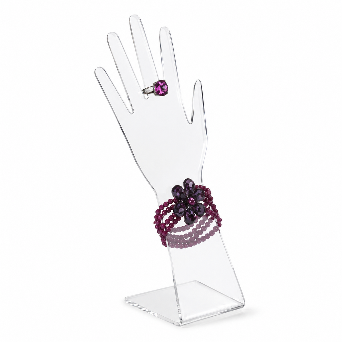 Handdisplay, links, transparentes Acrylglas, H 33 cm