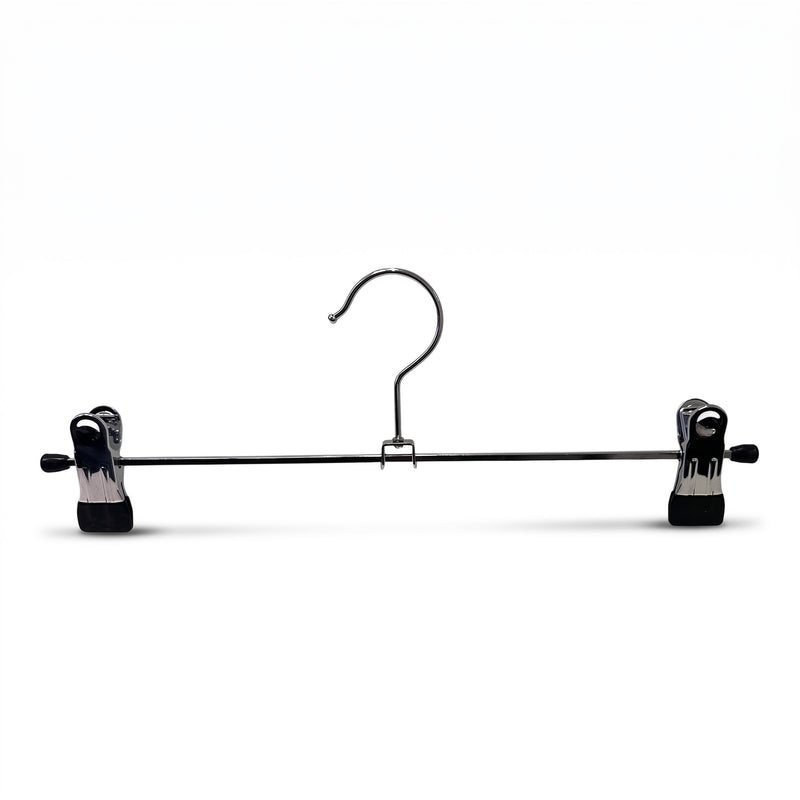Klemmbügel, Metallbügel (B 30 cm.) - 100 Stk. Schwarz. Hosenbügel