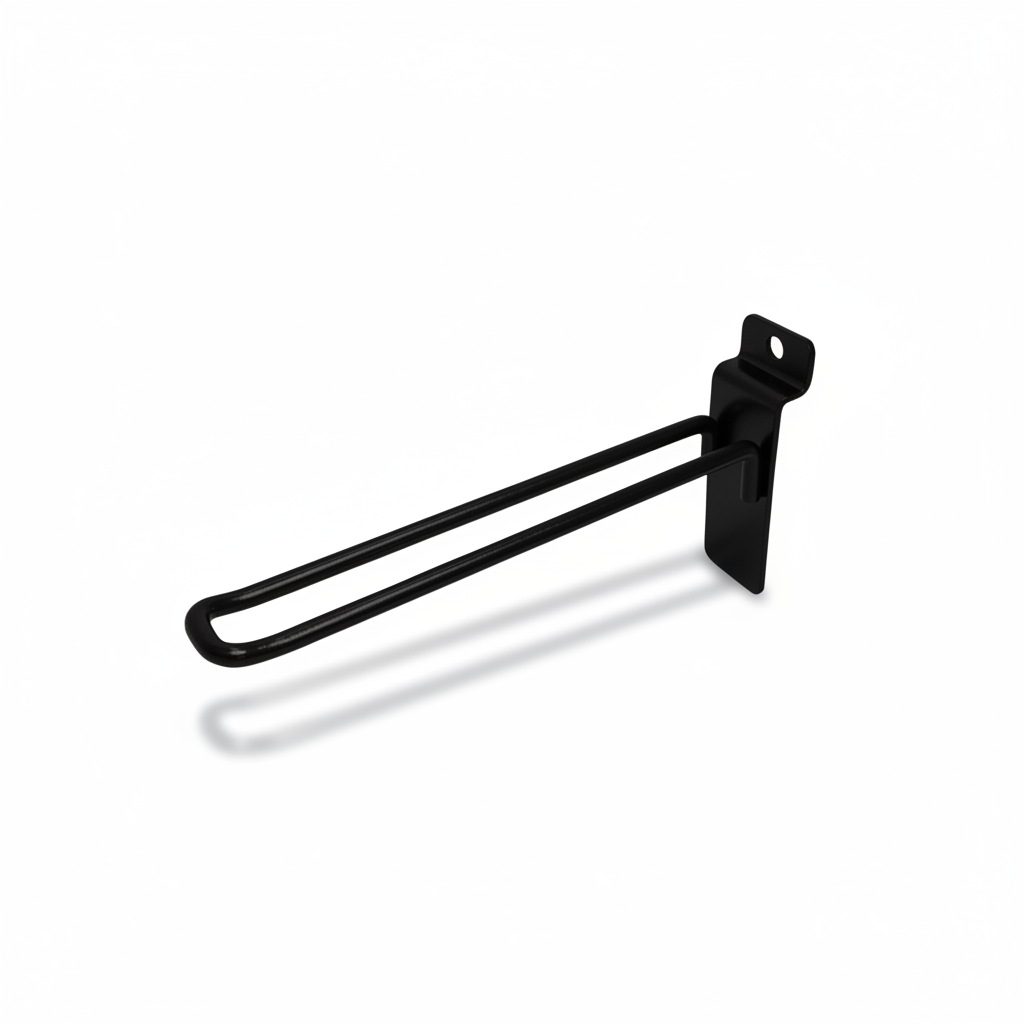 Euro-Haken für Lamellenwand, schwarz, 15 cm