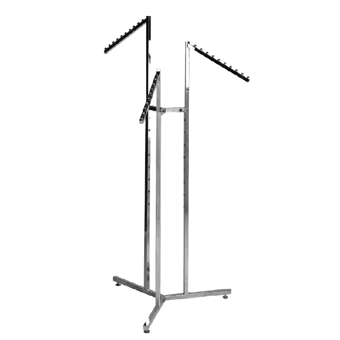 Bodenständer 3-armig / gerade mit Nylonrollen, gebürsteter Satin (Joy-Ständer)
