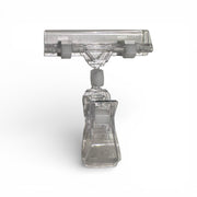 Clear Grip skilteholder med bred klemme i klar akryl, 10 cm