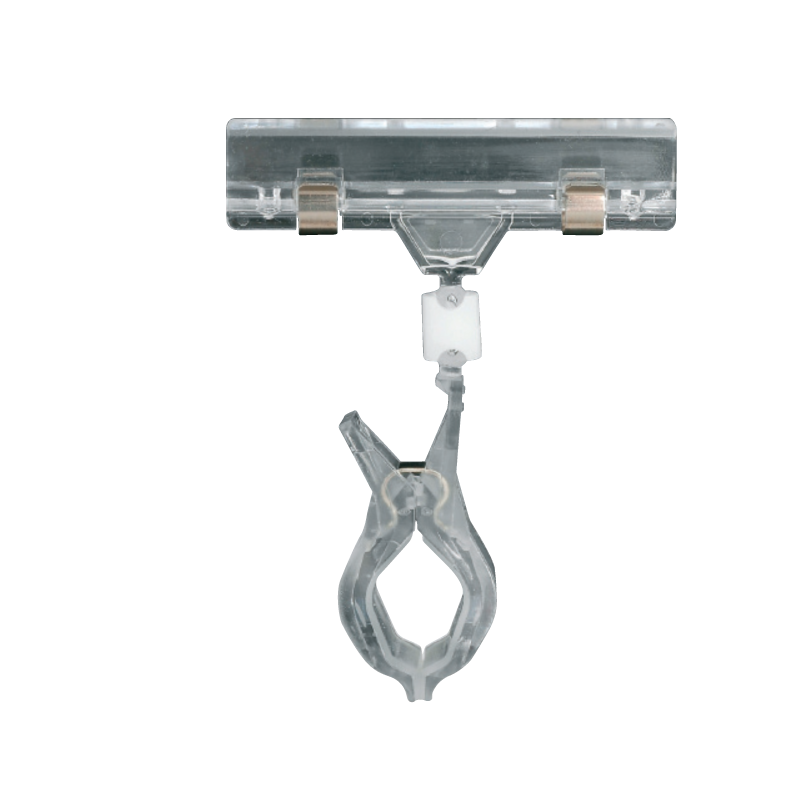 Clear Grip Schilderhalter mit breiter Klemme, transparentes Acrylglas, H10 cm