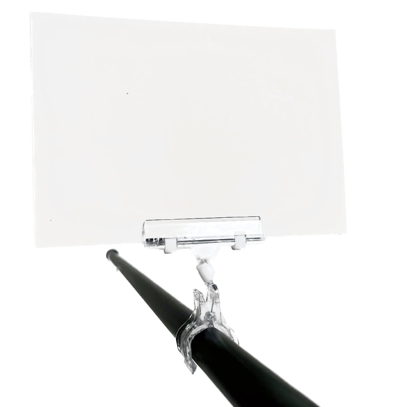 Clear Grip Schilderhalter mit breiter Klemme, transparentes Acrylglas, H10 cm