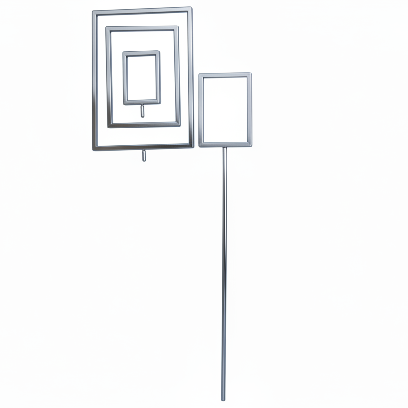 Schildverlängerung verchromt, 70 cm. M/ 8 mm. Gewinde. Joy-Ständer.