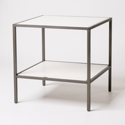 Luton, Tisch, mit weißer Melaminplatte, Titan, 80 x 80 x H 80 cm