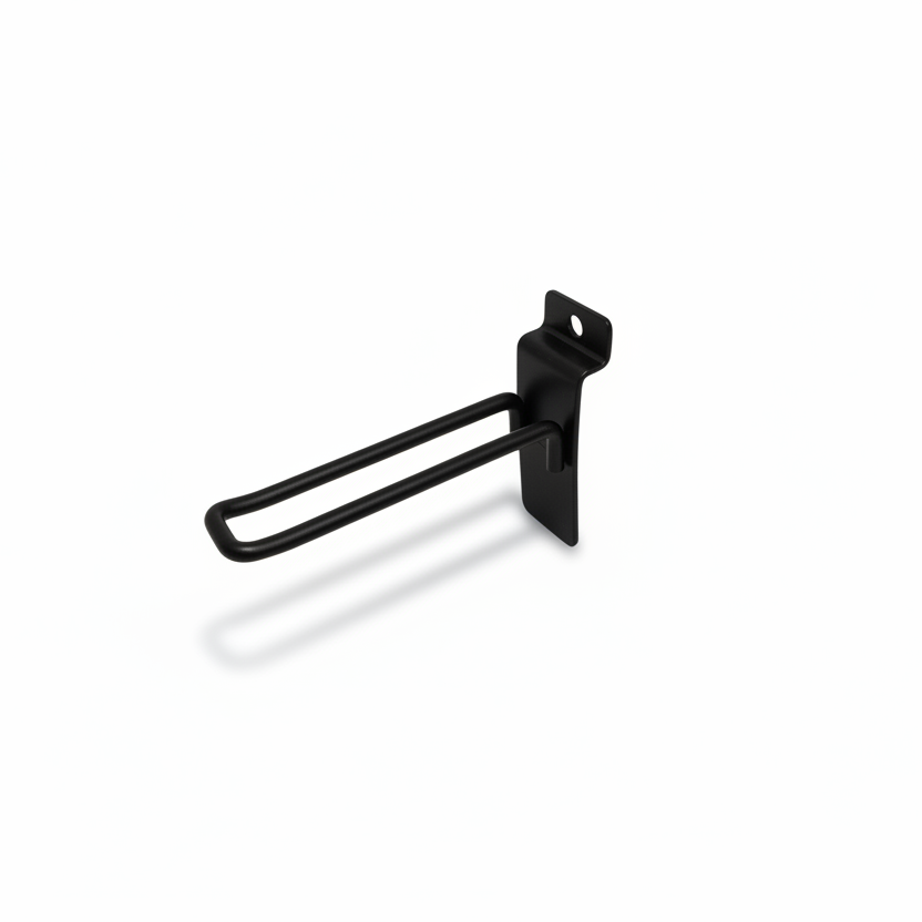 Euro-Haken, für Lamellenwand, schwarz, 10 cm