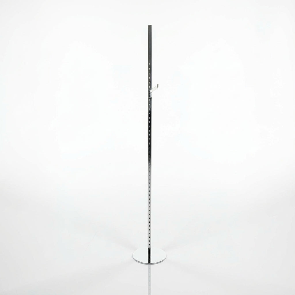 Schaufenster-/Säulendisplay mit Frontaufhängung. 40 mm, H226 cm. Chrom