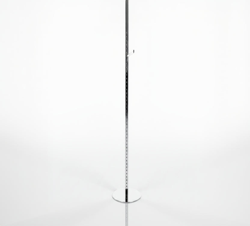 Fenster-/Säulendisplay mit Frontaufhängung. 40 mm, H226 cm. Chrom