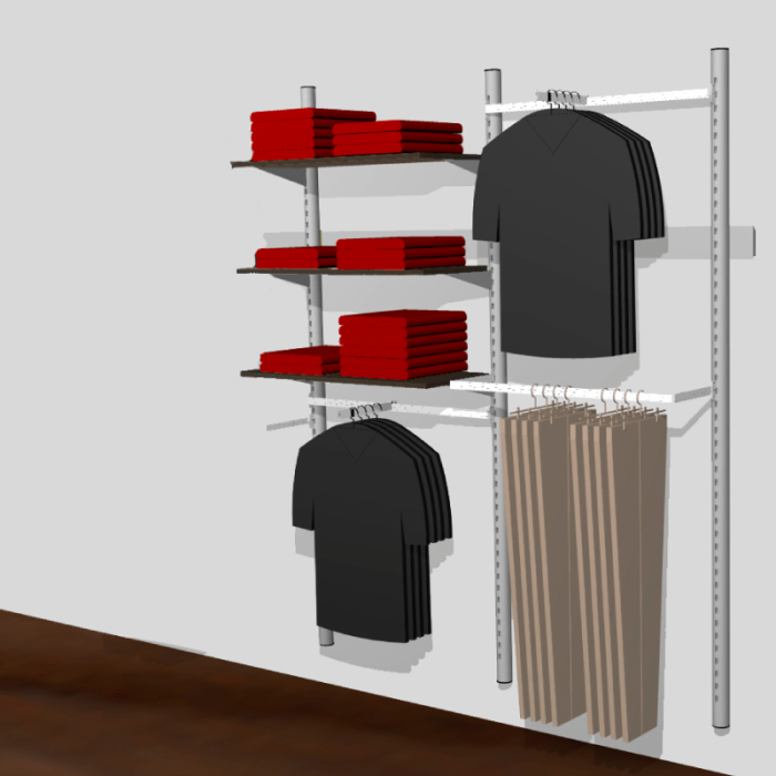 Rohrleitungswand aus Aluminium, wie abgebildet. Wählen Sie Modell Ø 40 oder Ø 60.