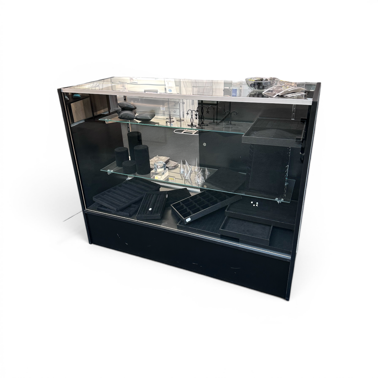 DEMO Slimline Theke – Glasmodul mit 2 Glasböden, schwarz