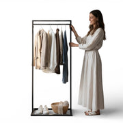 Kleiderständer, schwarz, B80 x T50 x H140 cm. Tøjstativ Frame