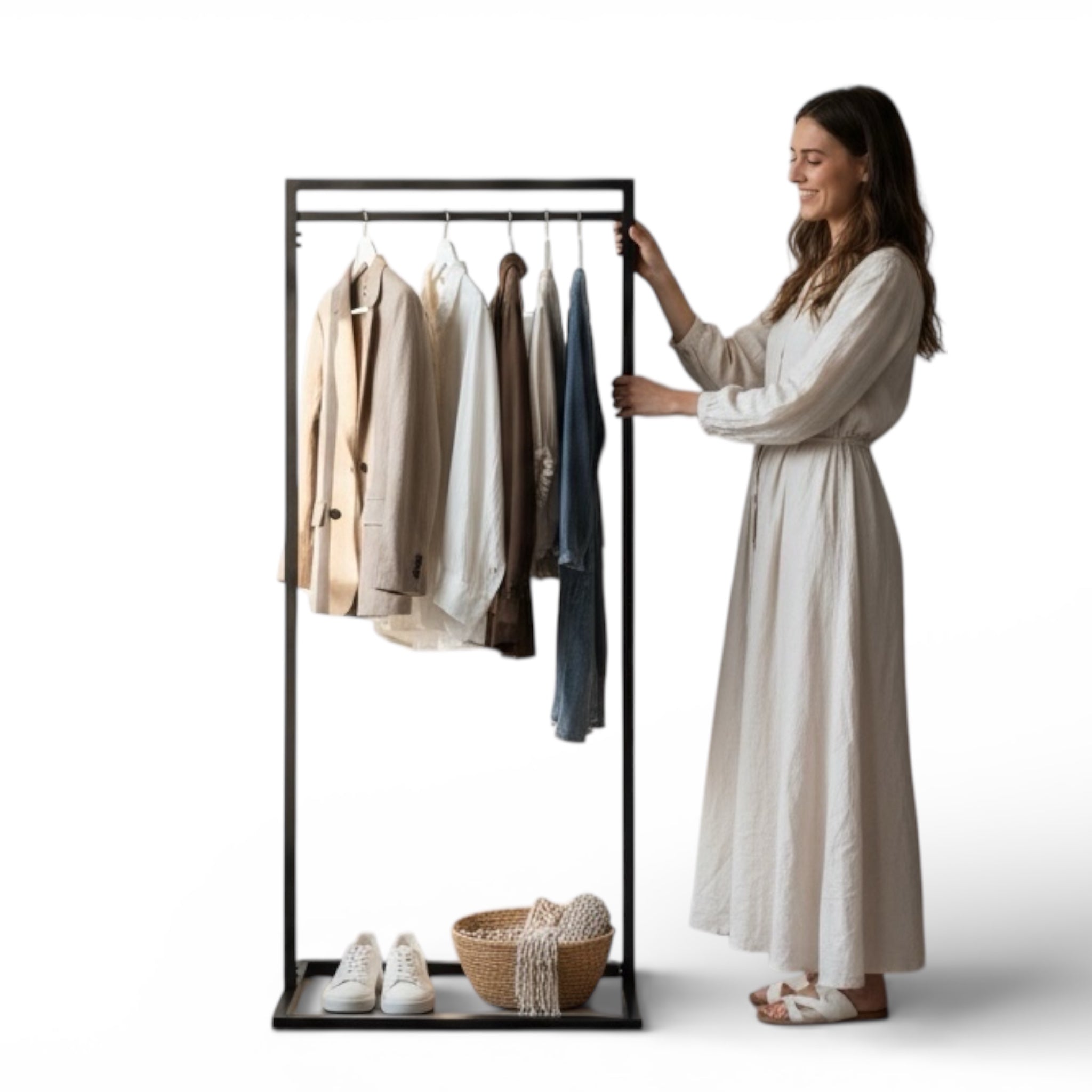 Kleiderständer, schwarz, B80 x T50 x H140 cm. Kleiderständer Frame. Packung mit 2 Stk.