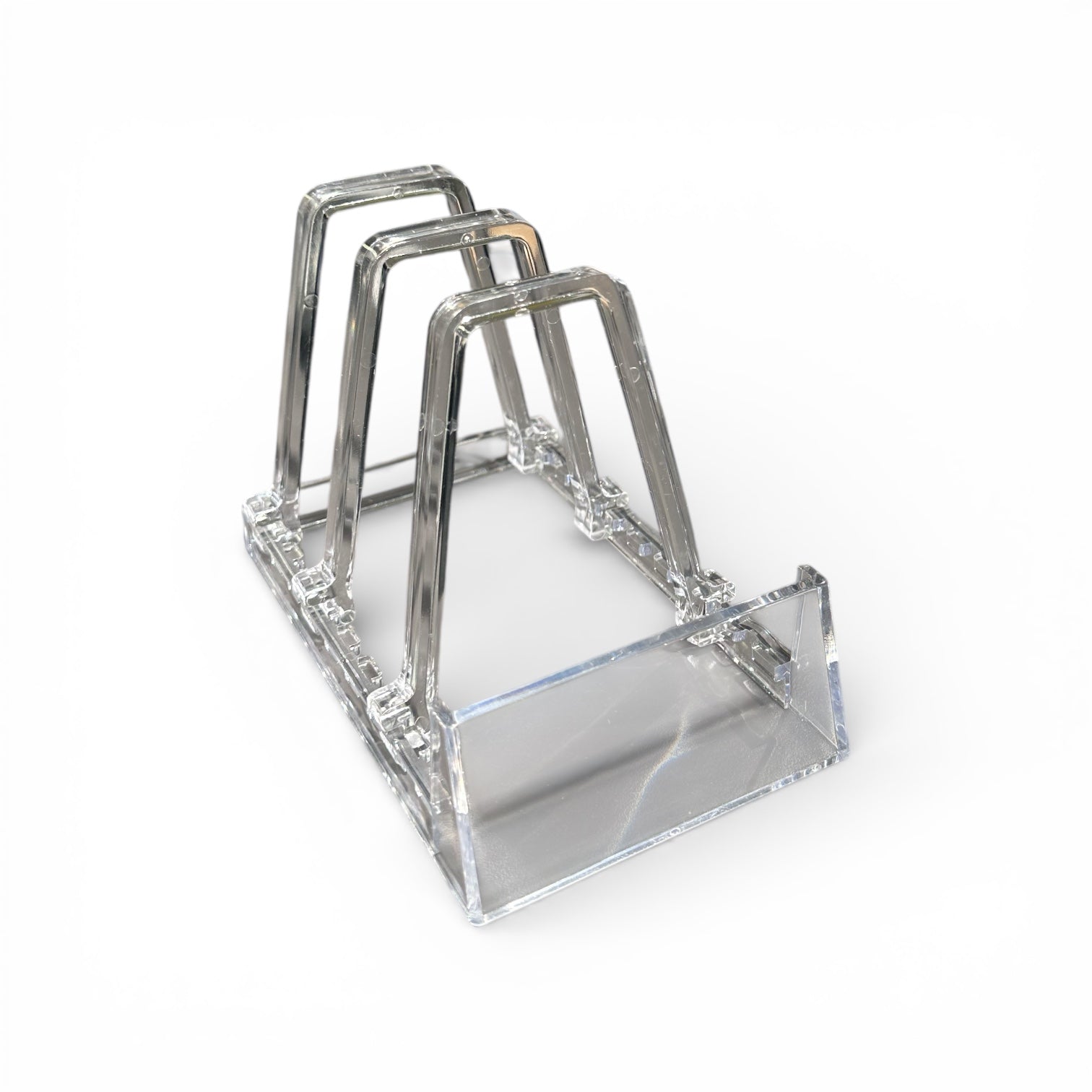 Unterstützung für 3 Stk. Buch/Teller, klar, H11,5cm