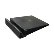 Tabletthalter aus Kunststoff. B 6 x T 7,5 cm, Schildhalter für Kunststoffrahmen, schwarz