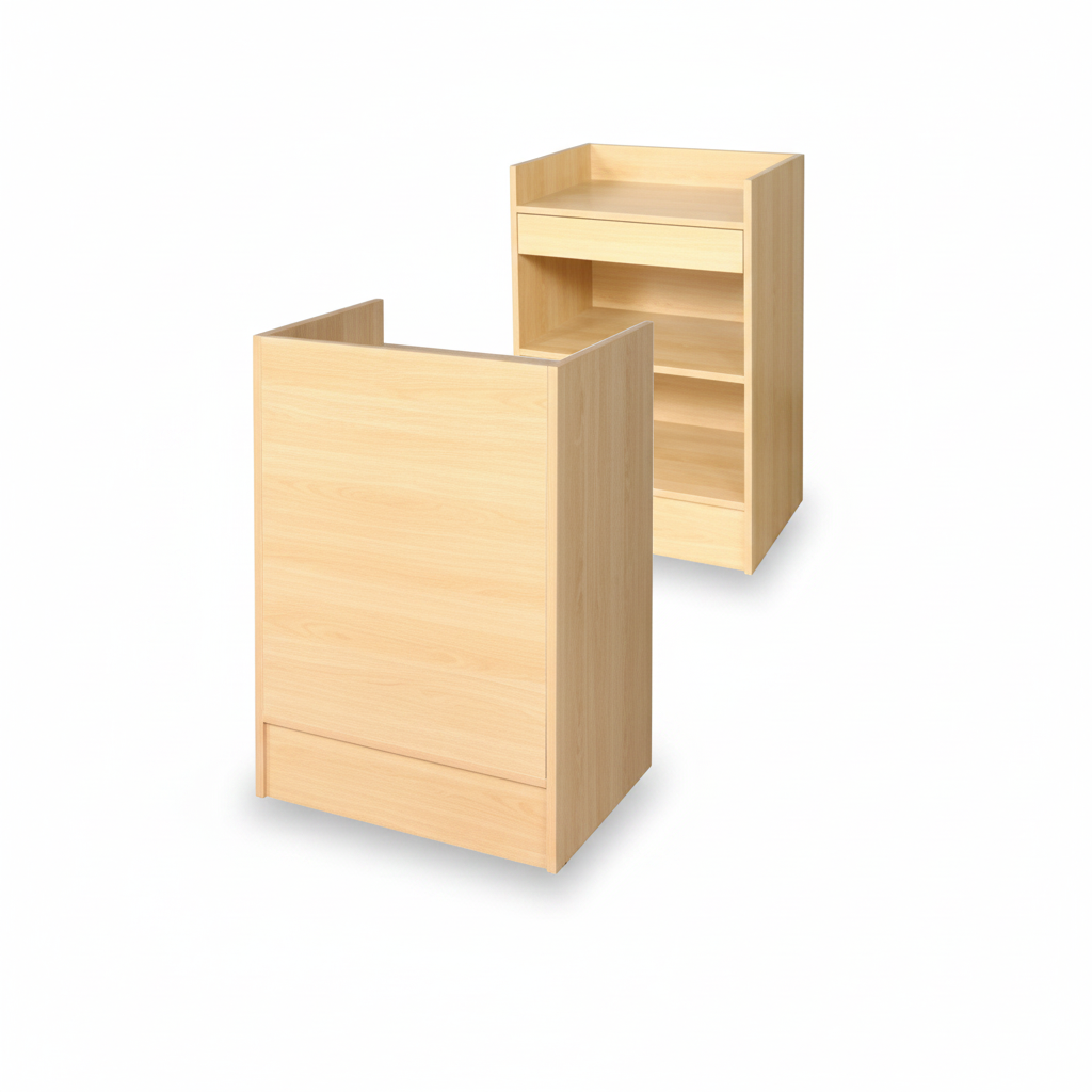 Slimline Disk, Boxmodul mit eingelassenem Regal, Ahorn, H 96 x B 61 cm x T 46 cm