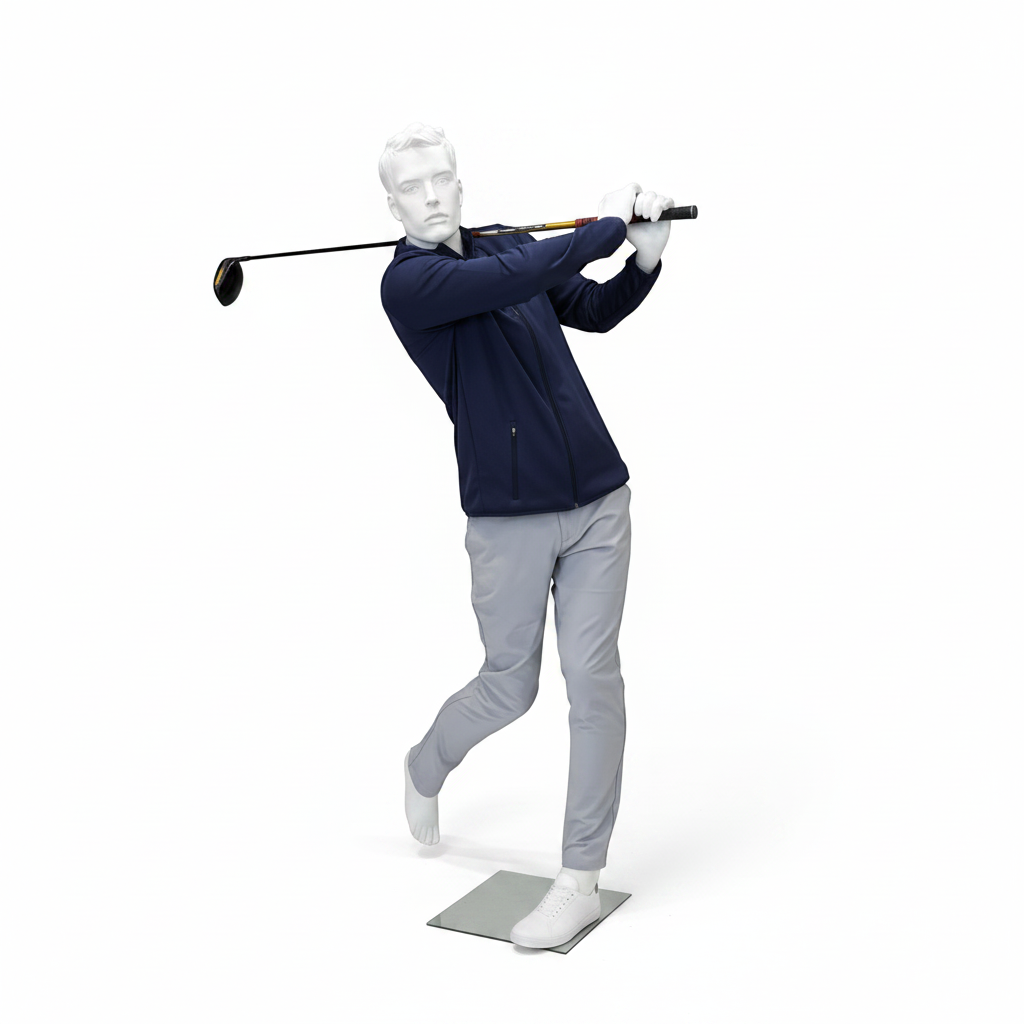 Sportliche Herren-Schaufensterpuppe, Golf - weiß