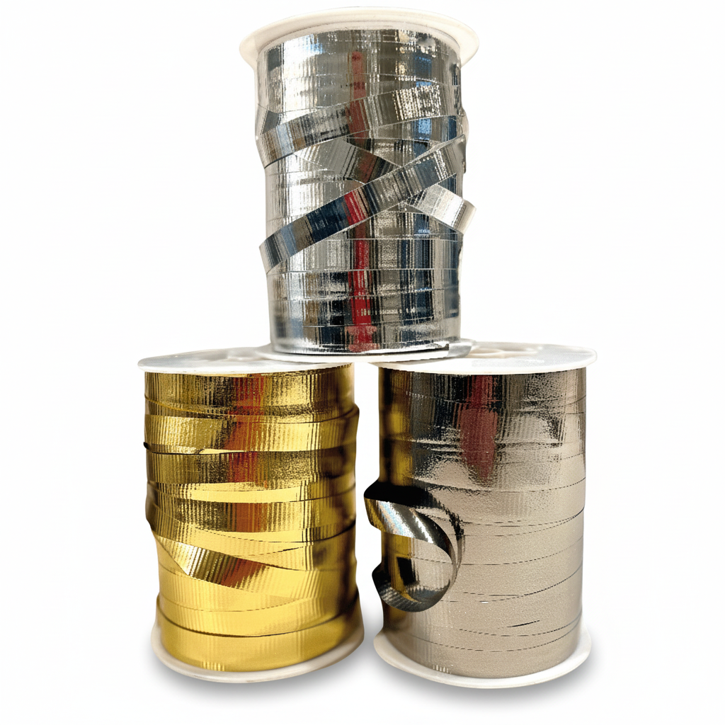 Geschenkband, geriffelt, rauchfarben, 10 mm x 250 m.