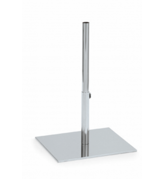 Torso-Basis, teleskopierbar, niedrig, verchromt, quadratische Platte, H20-55 cm, Elite-Torso (Serie 5200)