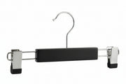 Blank sort buksebøjle med klemmer og krom krog, 25 cm
