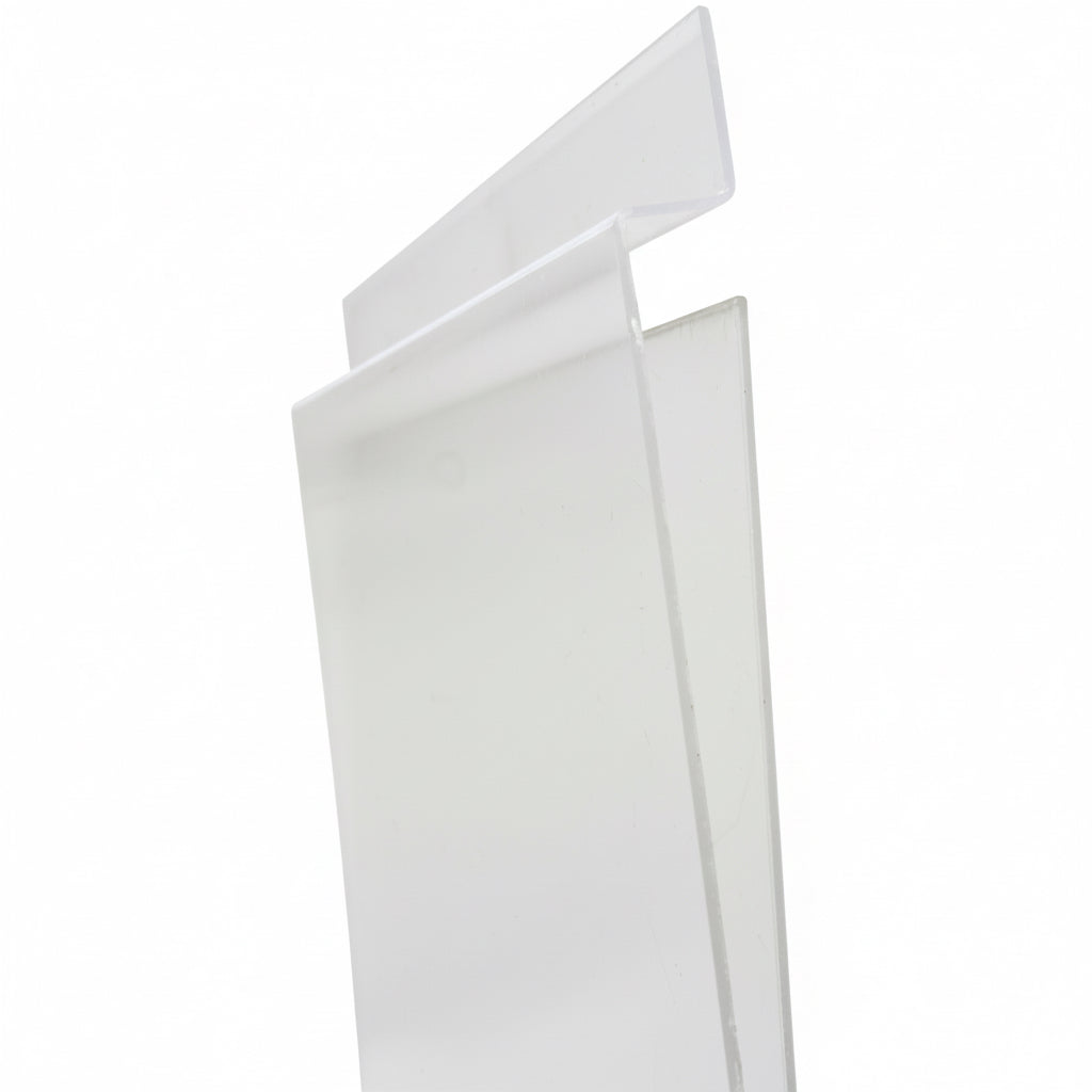 Schildhalter A7 vertikal, Acryl. T-Nut-Platte
