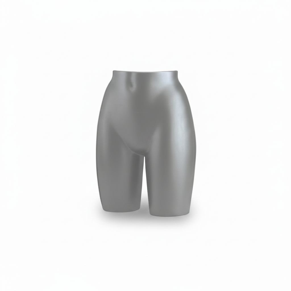 5300 weiblicher Torso, Unterkörper. Hüfte. Silberfarben