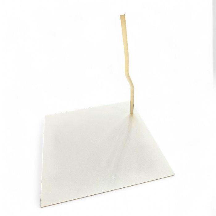 Fußplatte mit Wadenstachel 12,2 mm für Schaufensterpuppe, Metall. Weiß. 32 x 32 cm.