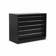 MADS Ladentheke breit, schwarz. B 120 - Lamellenwand Front
