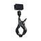 Clear Grip skilteholder i sort plast – med clips til plastramme, H9 cm