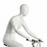 Sportliche Schaufensterpuppe, Radfahrer – weiß