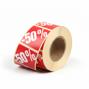 Rote Etiketten m/ Prozent - 500 Stk. -50%