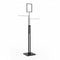 Joystick-Stativ mit 2 geraden Armen (38 cm) in Chrom, höhenverstellbar, mit Spikes, schwarzes Stativ, 80 x 39 cm, H125-195 cm