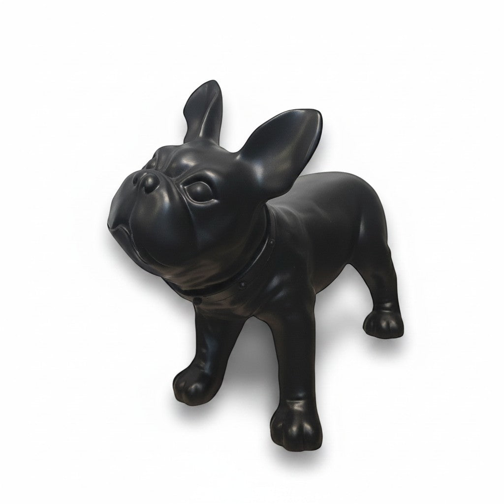 Französische Bulldogge, Liva. Hundepuppe in Schwarz.
