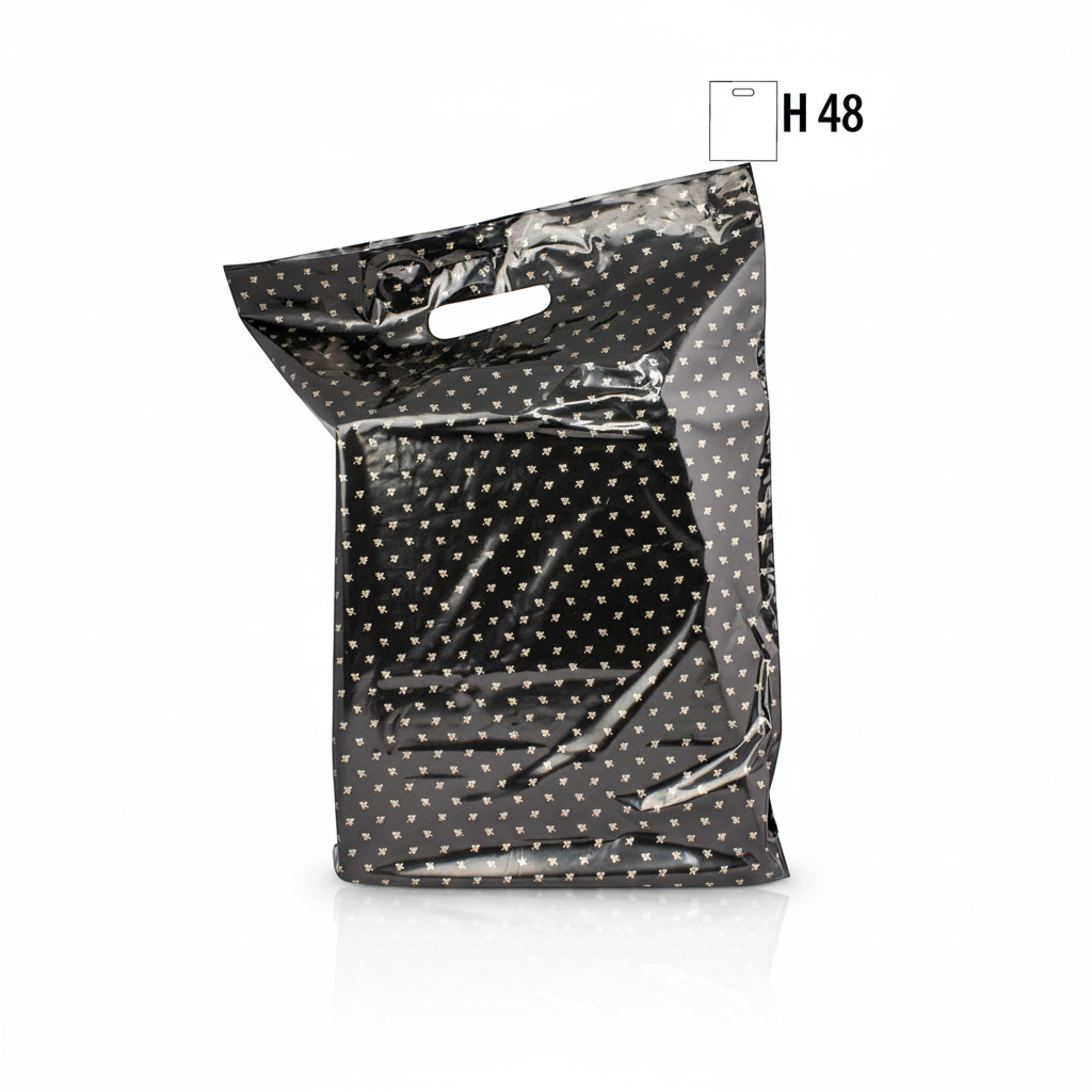 Plastbeutel mit goldbemustertem Blatt - 300 Stk.