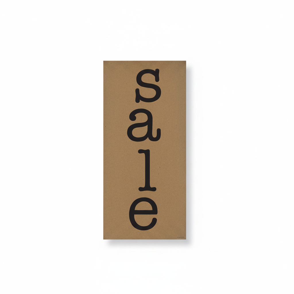 Poster. Sonderangebot, braunes Kraftpapier, 30 x 64 cm.