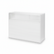 Schlanke Theke, Glasmodul, mit 1/4-Glasfront und Schiebetüren, weiß, B 122 × T 46 × H 96 cm