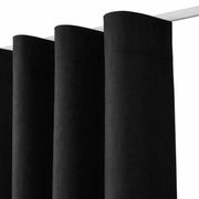 Vorhang in Schwarz, schmutzabweisende Baumwolle, für Gardinenstange bis 100 cm, B135 x H190 cm. 11 Haken