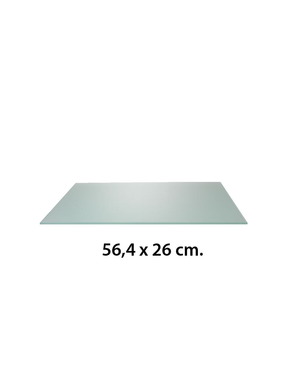 Frosted glashylde 56,4 x 26 cm til rillepanel