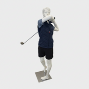 Sportliche Damen-Schaufensterpuppe, Golf - weiß