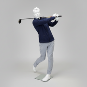 Sportliche Herren-Schaufensterpuppe, Golf - weiß